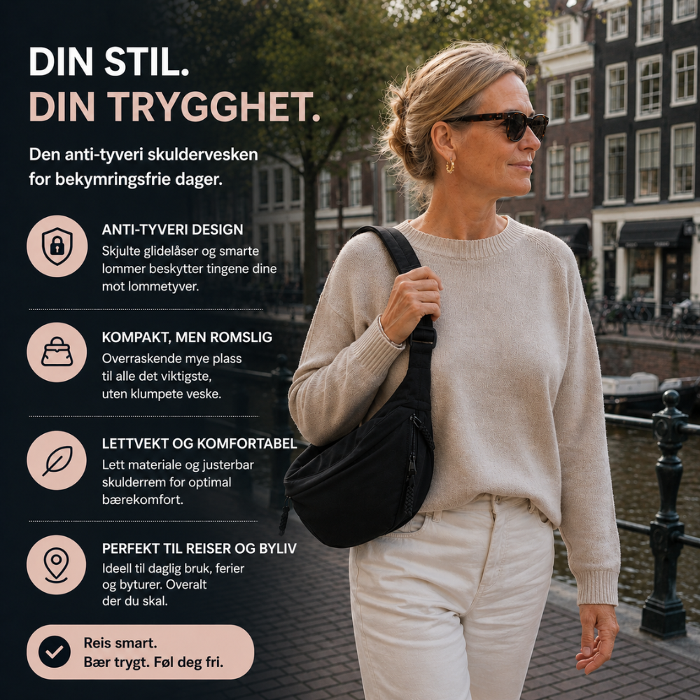 Schoudertas - verstelbare draagband, nylon crossbodytas met meerdere vakken