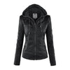 Leren Biker Jas met Capuchon voor Dames