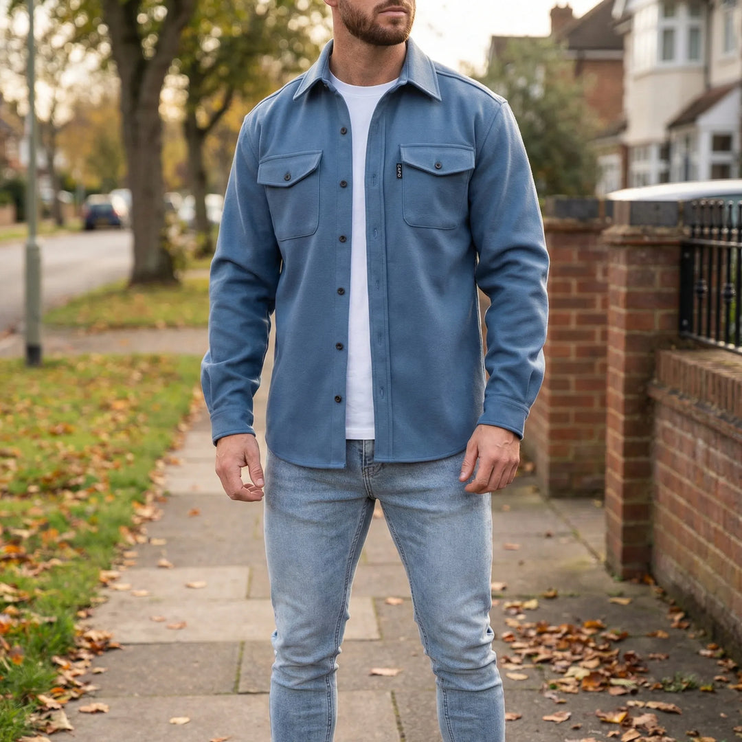 Overshirt met lange mouwen en borstzakken - Pablo