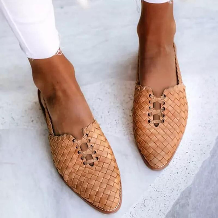Hand gevlochten zomerschoenen voor dames