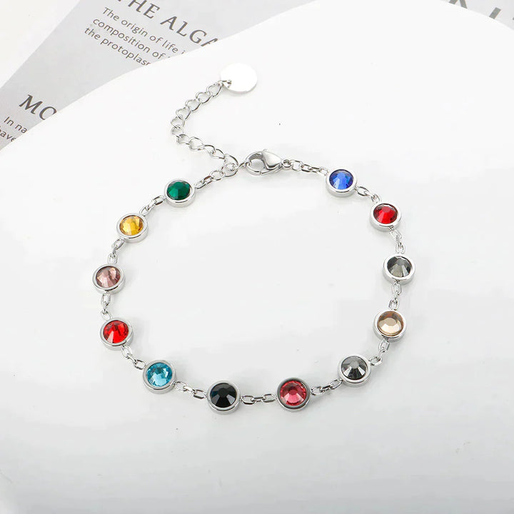 Kleurrijke kristallen bedelarmband
