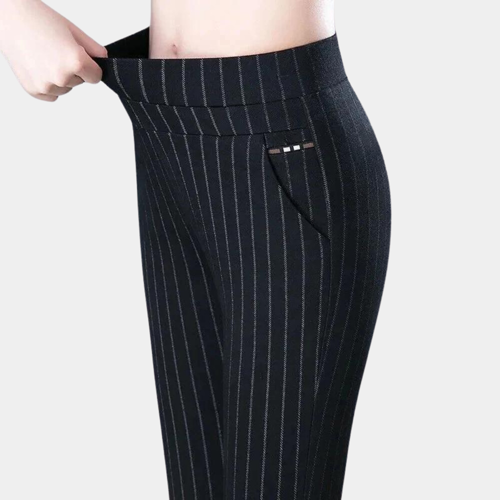Comfortabele dames stretch broek met hoge taille