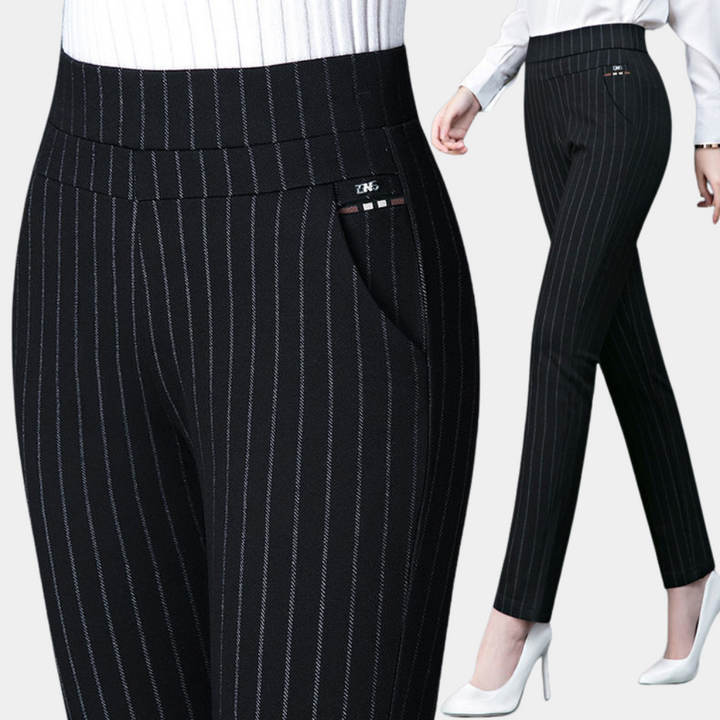 Comfortabele dames stretch broek met hoge taille