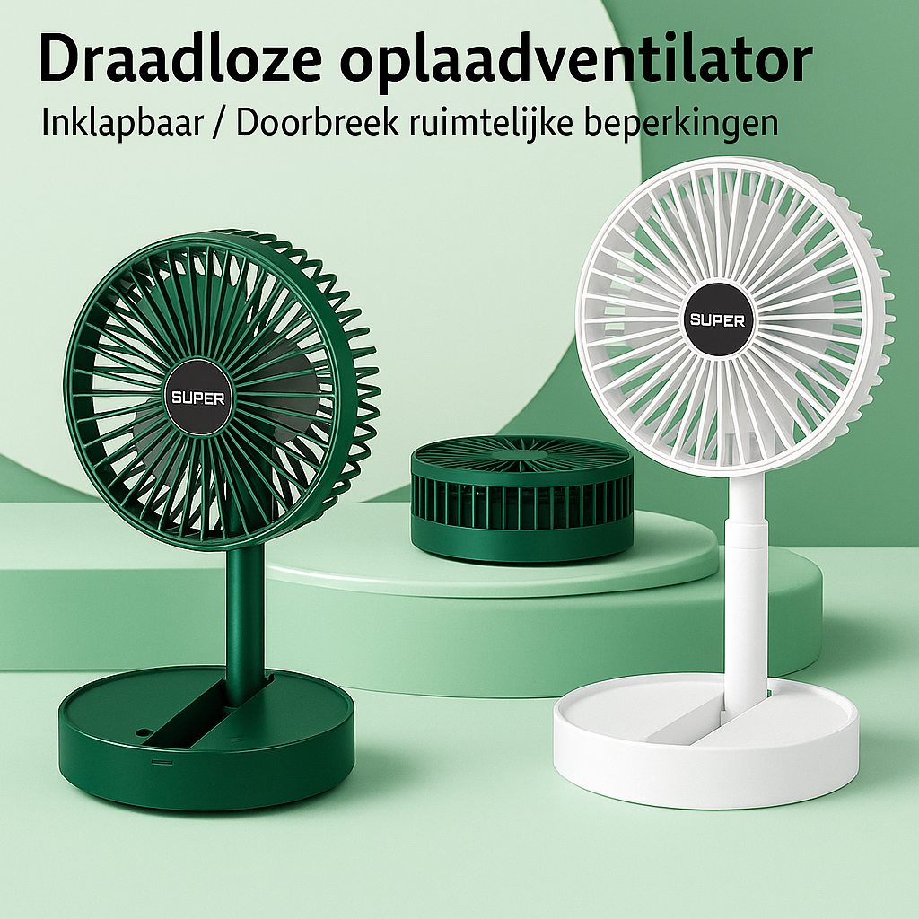 Oplaadbare ventilator - kantelbaar en krachtig