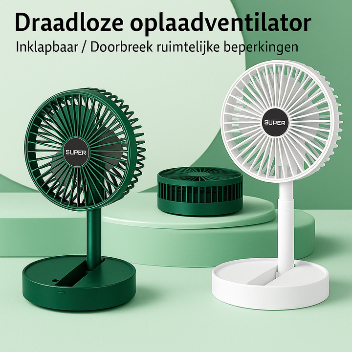 Oplaadbare ventilator - kantelbaar en krachtig
