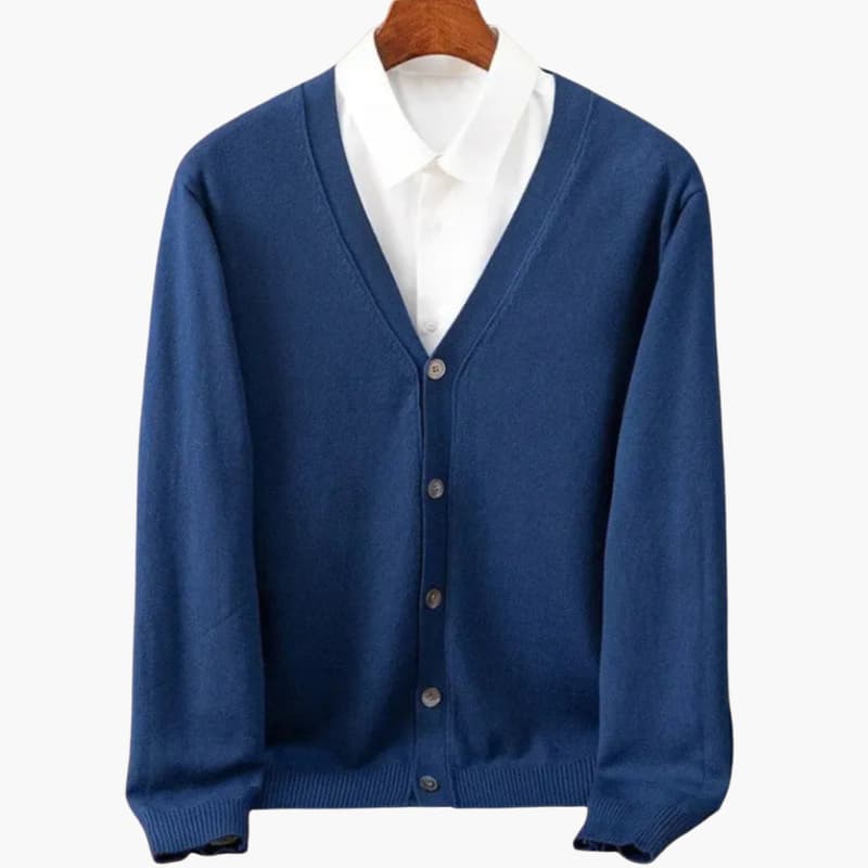 Heren V‑hals Knopen-Voorkant Cardigan – Klassieke Gebreide Laag