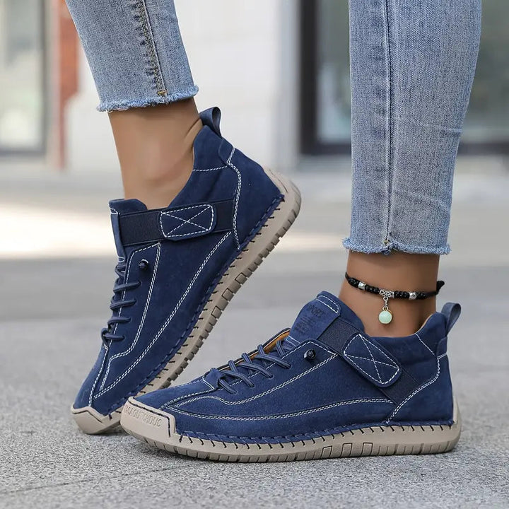 Comfortabele Lichtgewicht en Ademend Leren Sneakers voor Dames
