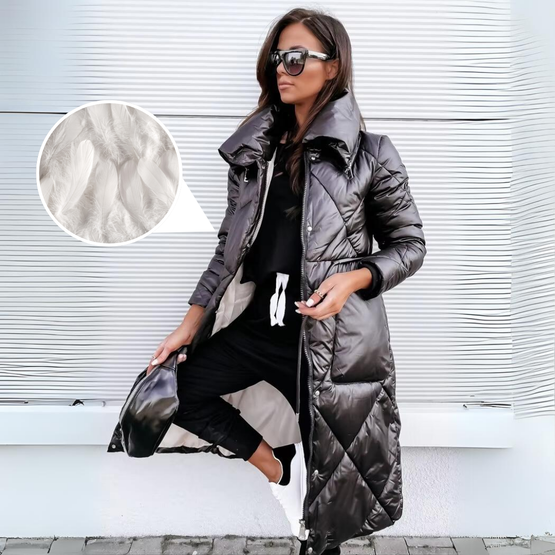 Elora lange donzen winterjas voor dames – winddicht & waterafstotend