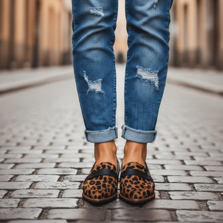 Dames loafers met spitse neus – klassieke platte mocassins