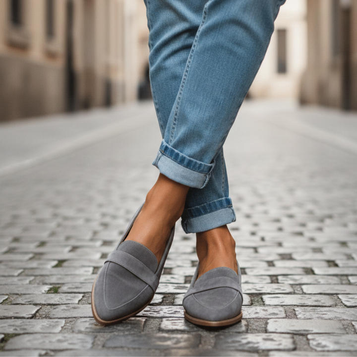 Dames loafers met spitse neus – klassieke platte mocassins
