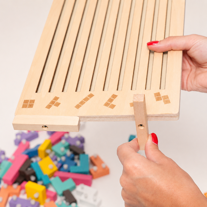 Montessori Tetris-stapelpuzzel van hout – leerspeelgoed