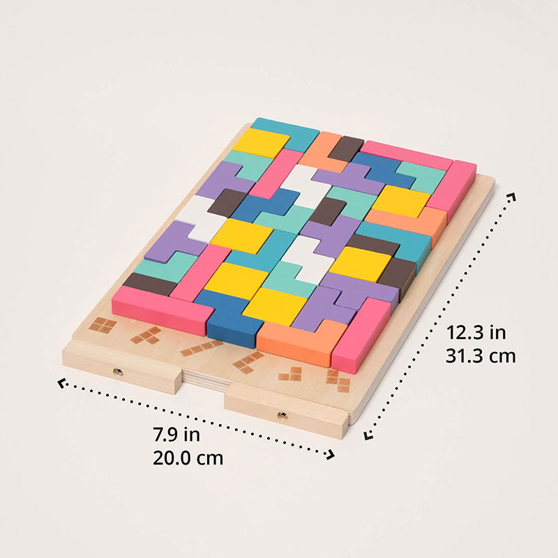 Montessori Tetris-stapelpuzzel van hout – leerspeelgoed