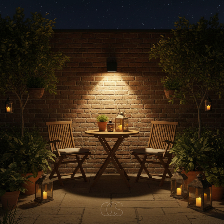 Luxe LED-wandlamp op zonne-energie | Draadloos | IP65 | Buiten | Zwart
