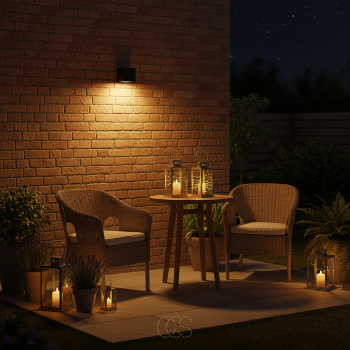 Luxe LED-wandlamp op zonne-energie | Draadloos | IP65 | Buiten | Zwart
