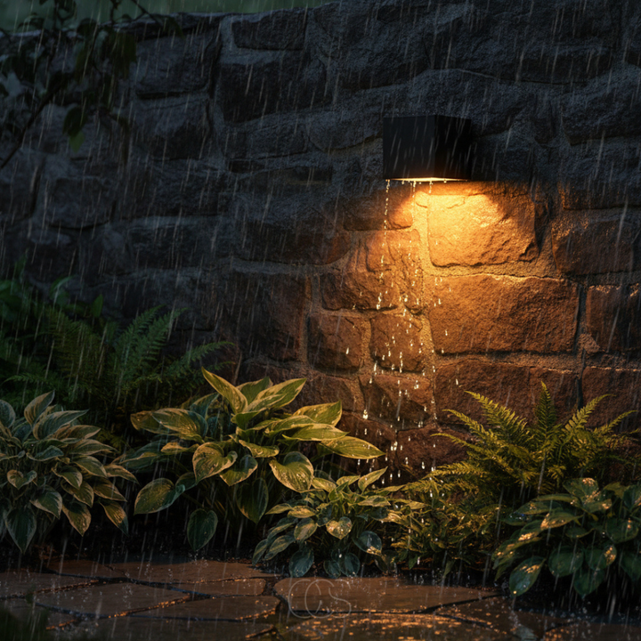 Luxe LED-wandlamp op zonne-energie | Draadloos | IP65 | Buiten | Zwart