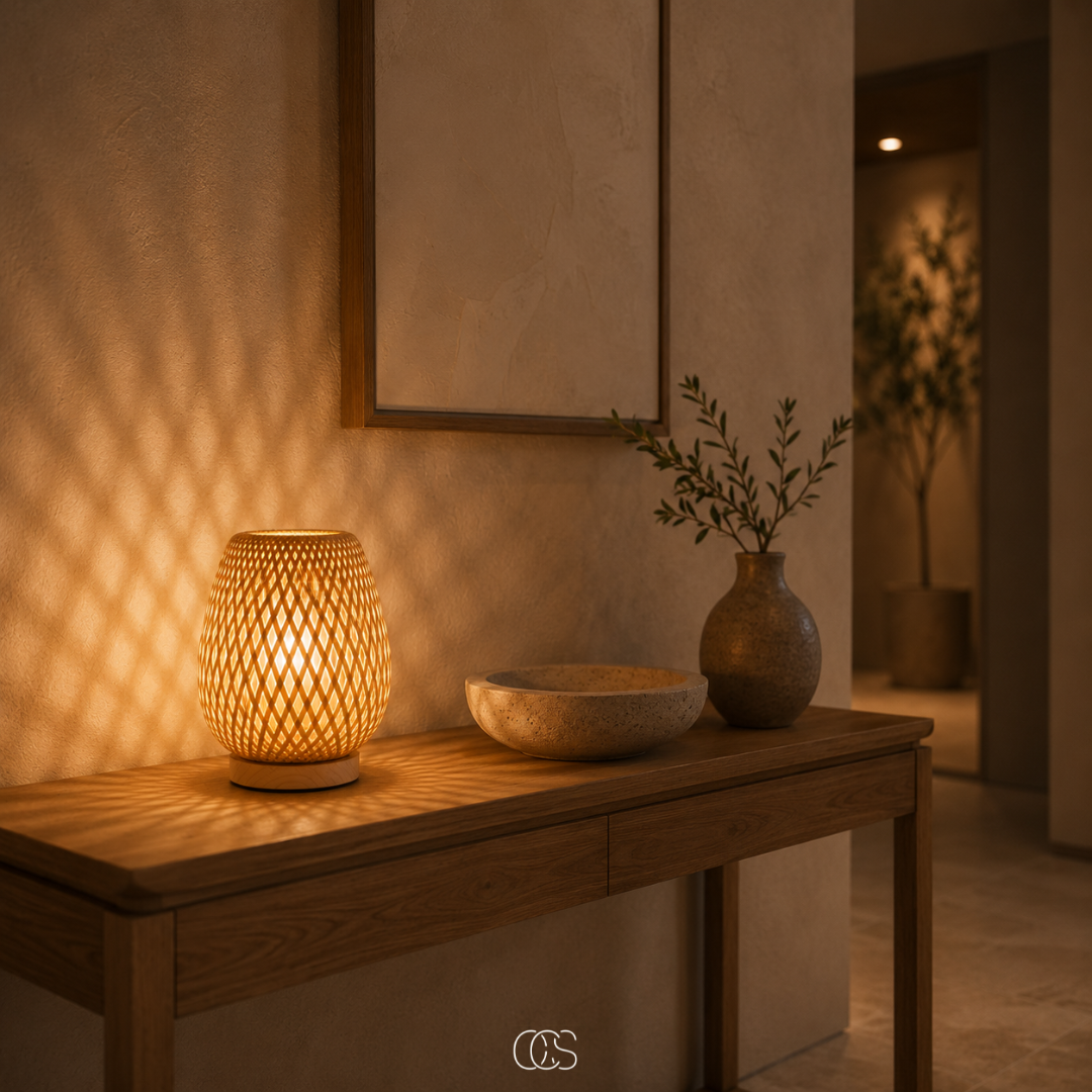 Snoerloze bamboe tafellamp – Scandinavische dimbare LED met 3 lichtkleuren