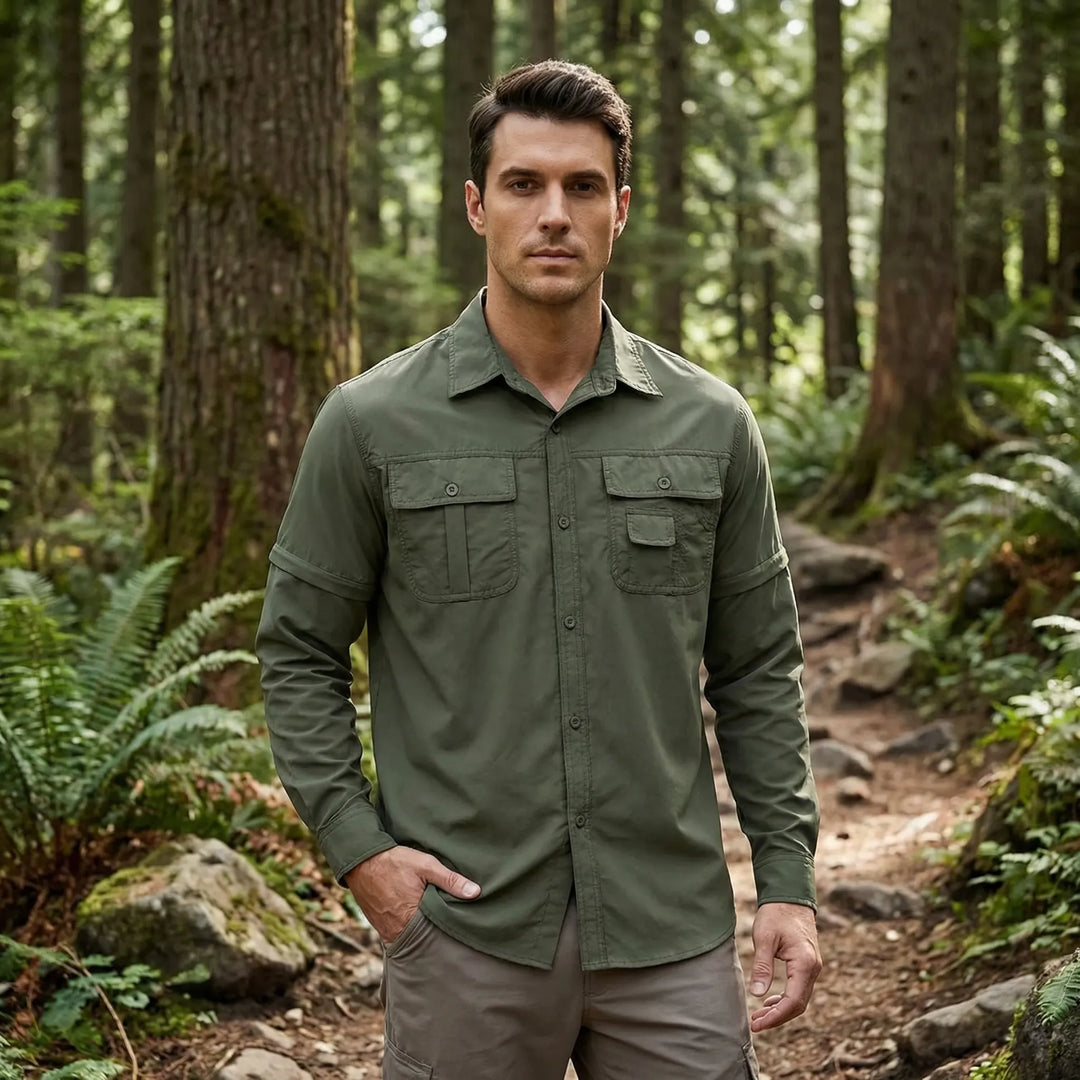 Outdoorshirt met afritsbare mouwen - Brett