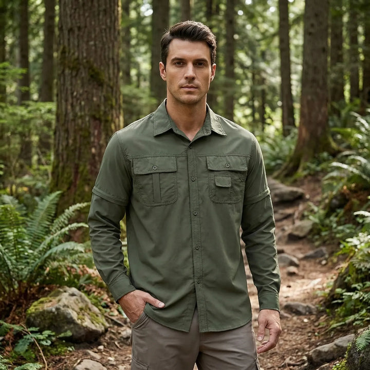 Outdoorshirt met afritsbare mouwen - Brett