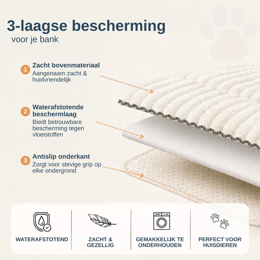 Brittany bankbeschermer — waterafstotende deken voor honden en katten