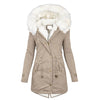 Lange winterjas met capuchon voor dames - Zekenia