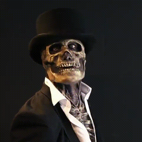 Realistisch skelet-halloweenmasker met hersenen voor volwassenen