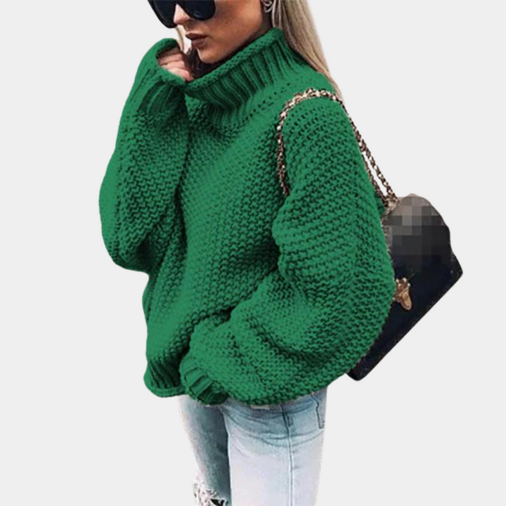 Groene warme trui voor dames