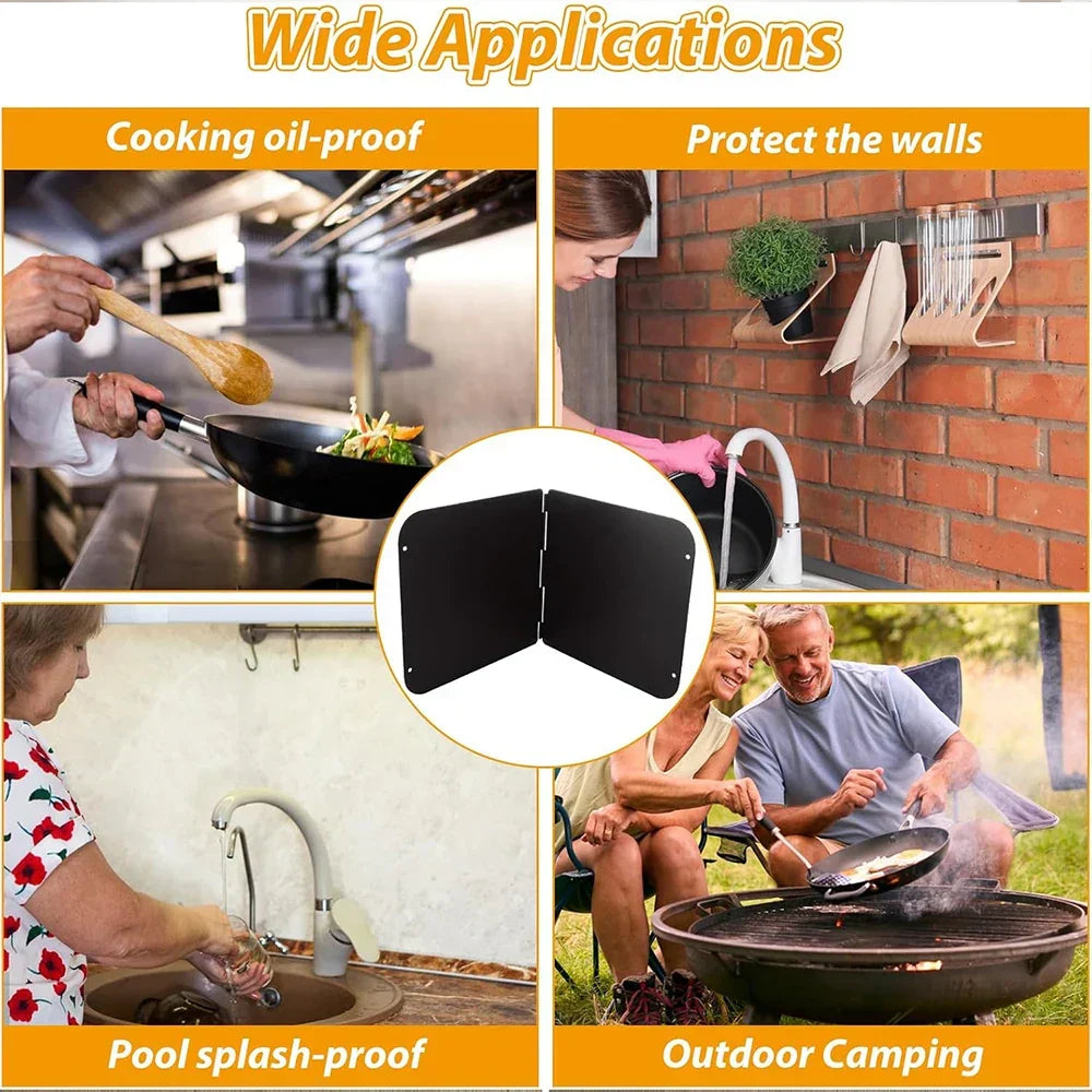 Opvouwbaar RVS spatscherm, tweezijdige vetspatbescherming – CookShield