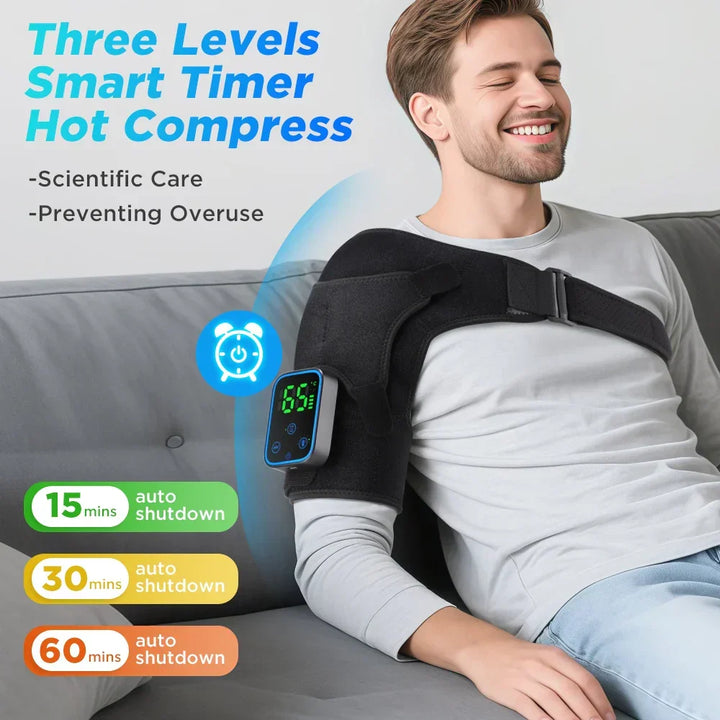 3-in-1 Elektrische Schouder-, Elleboog- en Knie Massager met Verwarming & App Besturing – ReliefPro