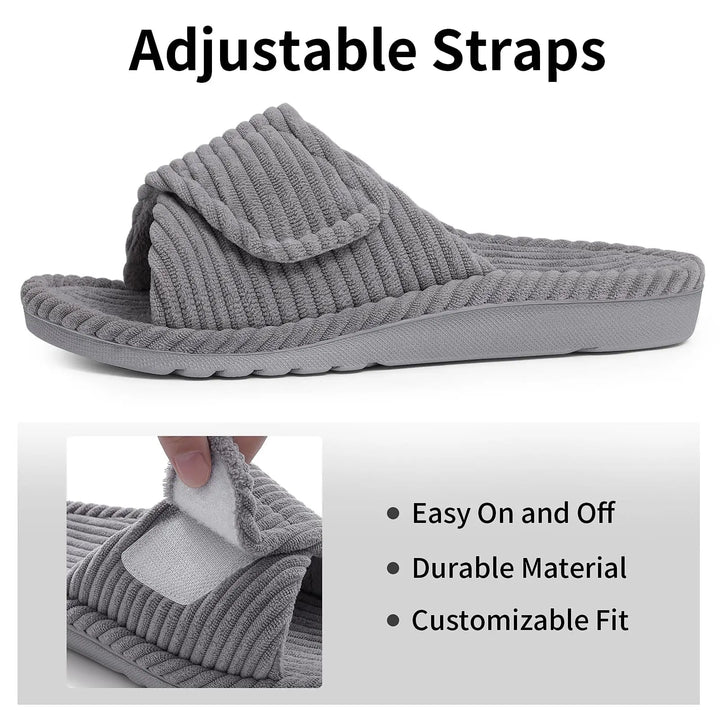 Orthopedische corduroy pantoffels met voetboogondersteuning