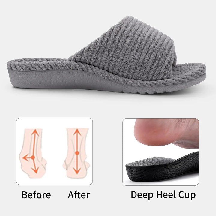Orthopedische corduroy pantoffels met voetboogondersteuning