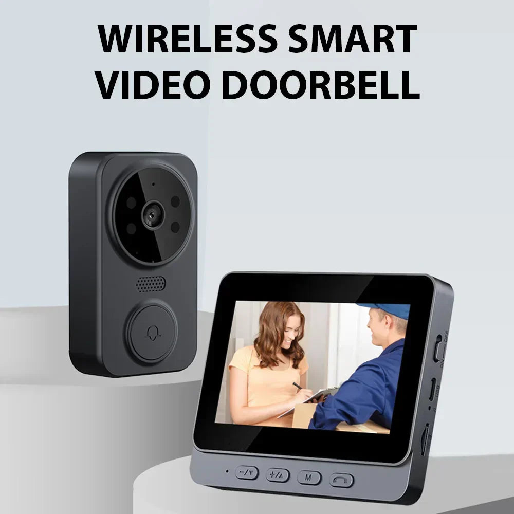 Draadloze Video Deurbel met 4,3" IPS Scherm & Nachtzicht