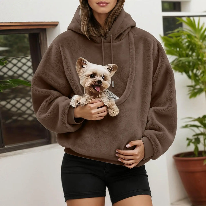 Kangoeroe-hoodie met ingebouwde buidel voor katten en honden