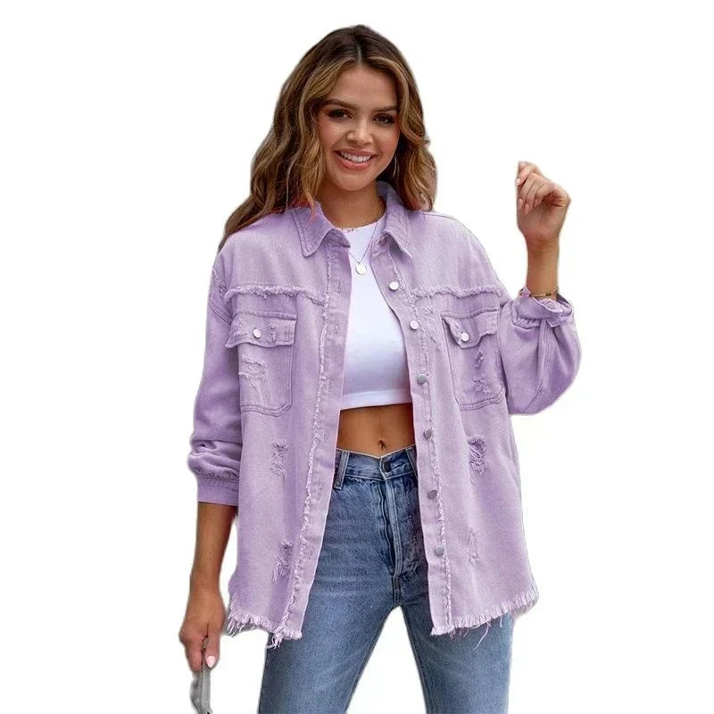 Boho dames spijkerjack met Ibiza-flair & slim fit voor voorjaar/zomer – Yara