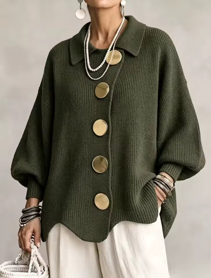 Elegant oversized vest met opvallende knopen