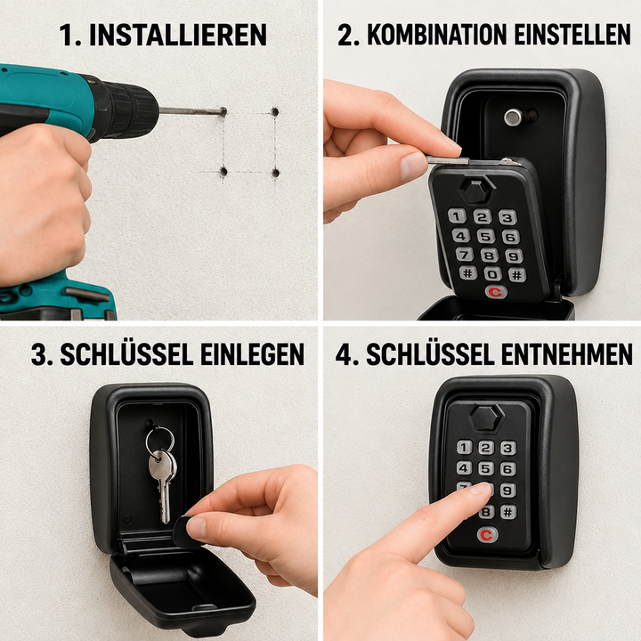 Sleutelkluisje met code | Weerbestendig metaal | Instelbaar cijferslot
