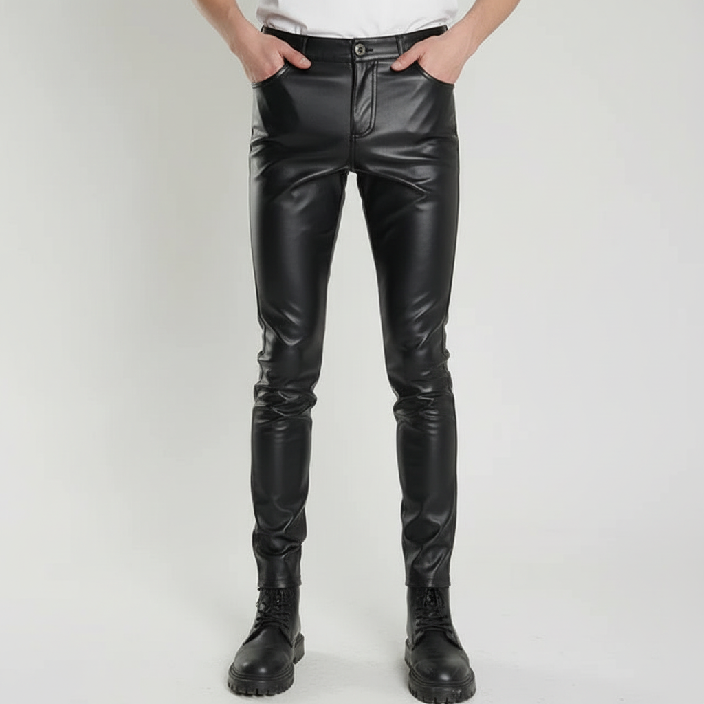 Skinny Fit Leren Broek - Heinrich
