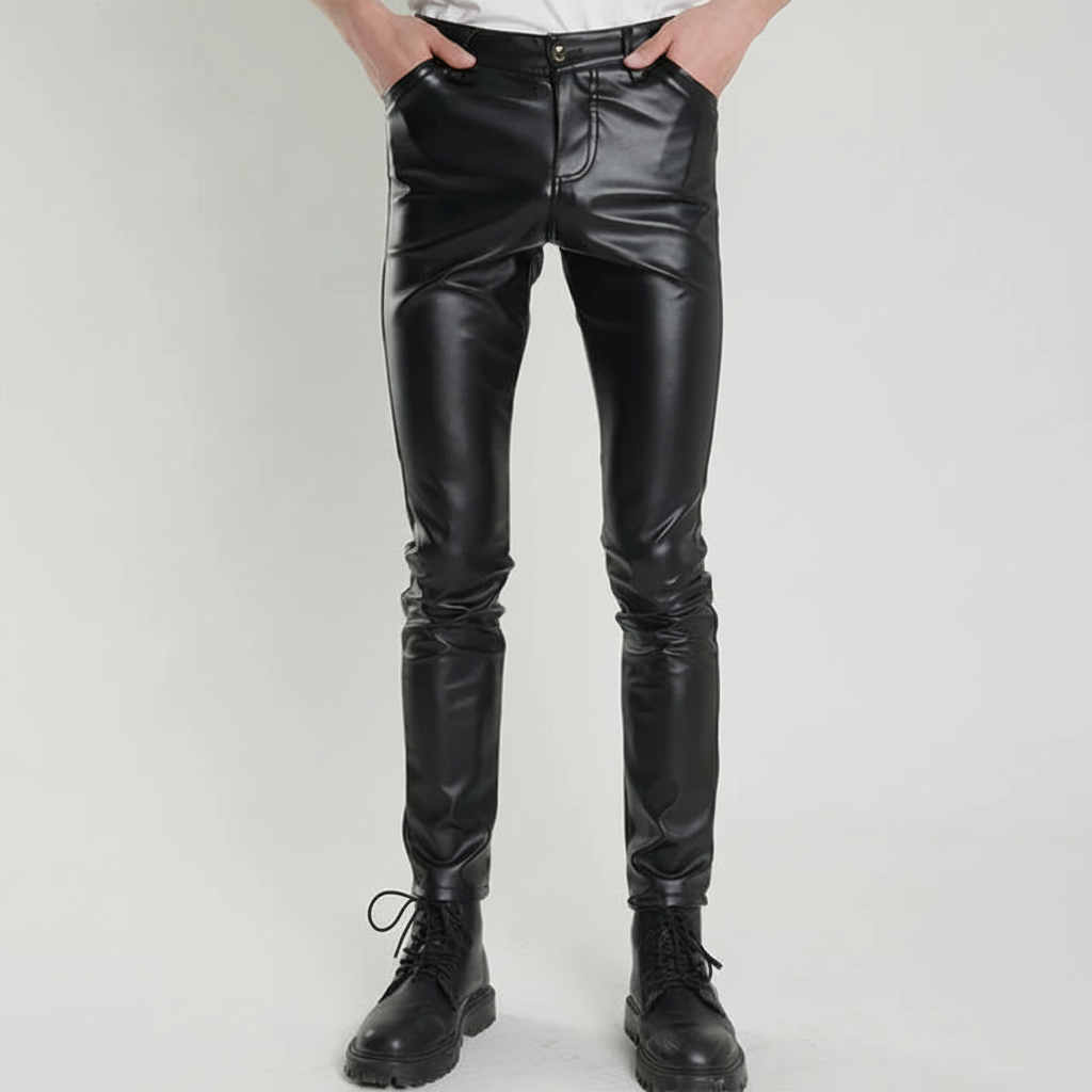 Skinny Fit Leren Broek - Heinrich