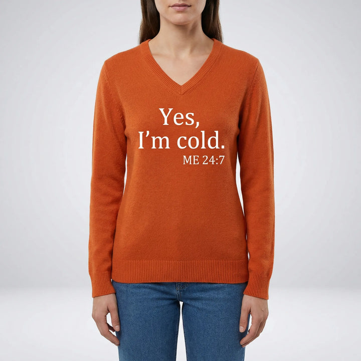 SnugvelleOversized V-Neck Slogan Jumper