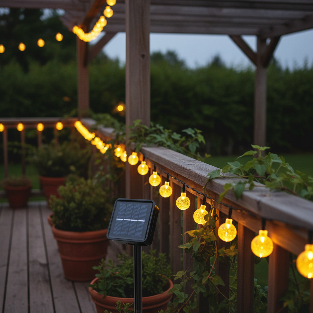 Lichtsnoer op zonne-energie met LED – LumenOrbs