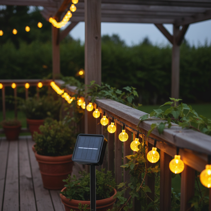 Lichtsnoer op zonne-energie met LED – LumenOrbs