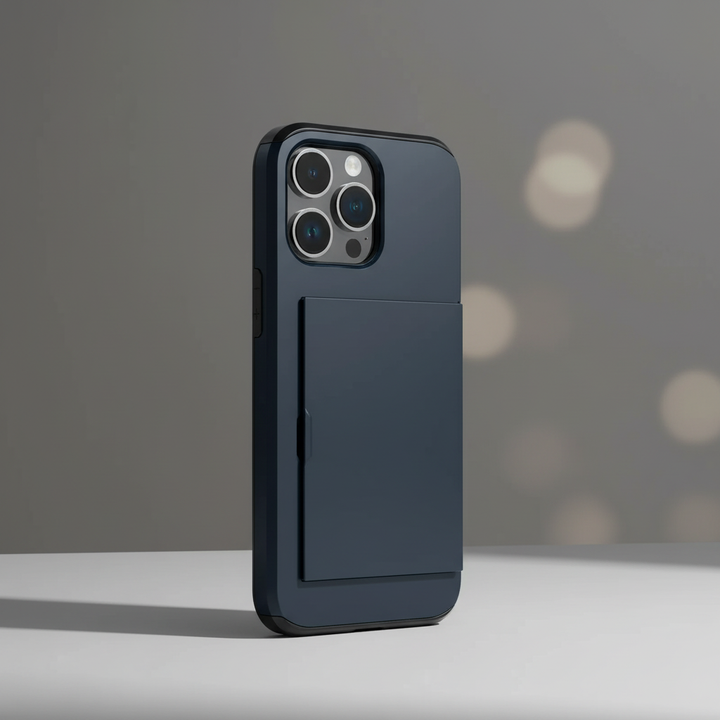 Schokbestendig TPU/polycarbonaat hoesje met pasjeshouder – CardaShield