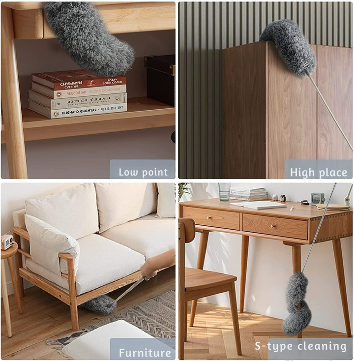 Uitschuifbare microvezel plumeau | Extra lang bereik | Flexibele kop | Wasbaar