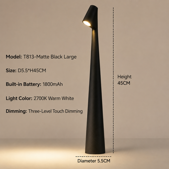 Draadloze design-ledtafellamp met 3-staps touchdimmer
