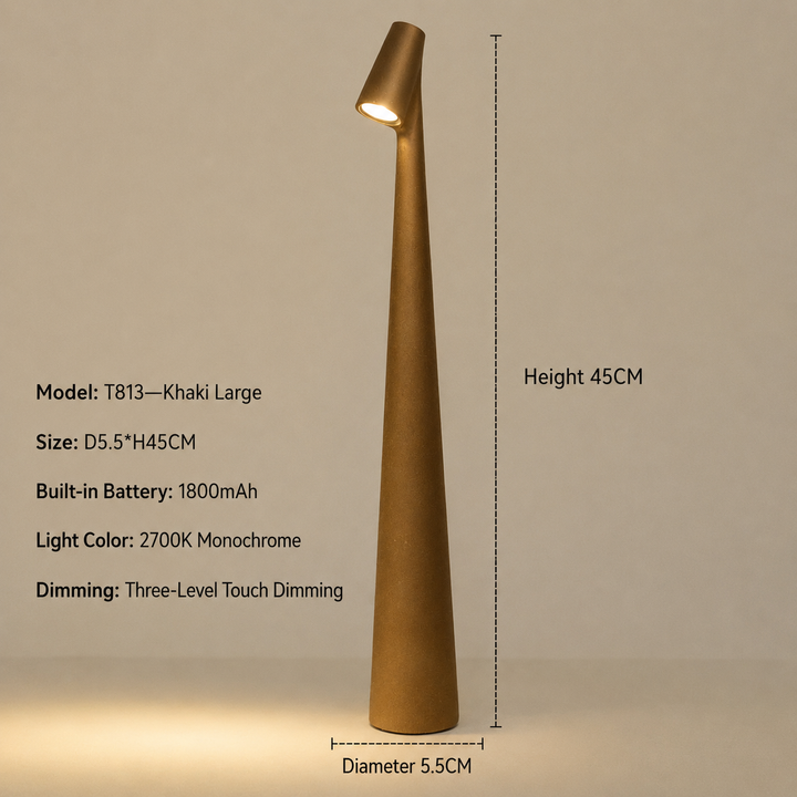 Draadloze design-ledtafellamp met 3-staps touchdimmer