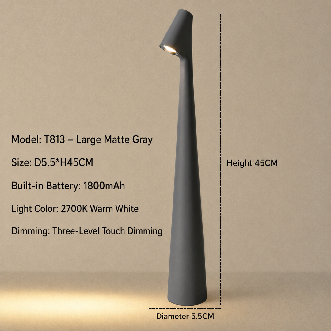 Draadloze design-ledtafellamp met 3-staps touchdimmer