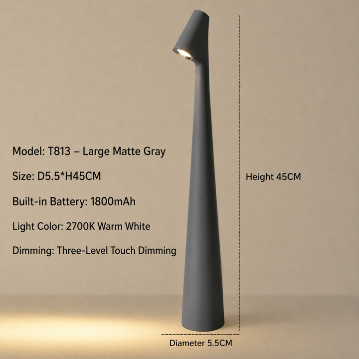 Draadloze design-ledtafellamp met 3-staps touchdimmer