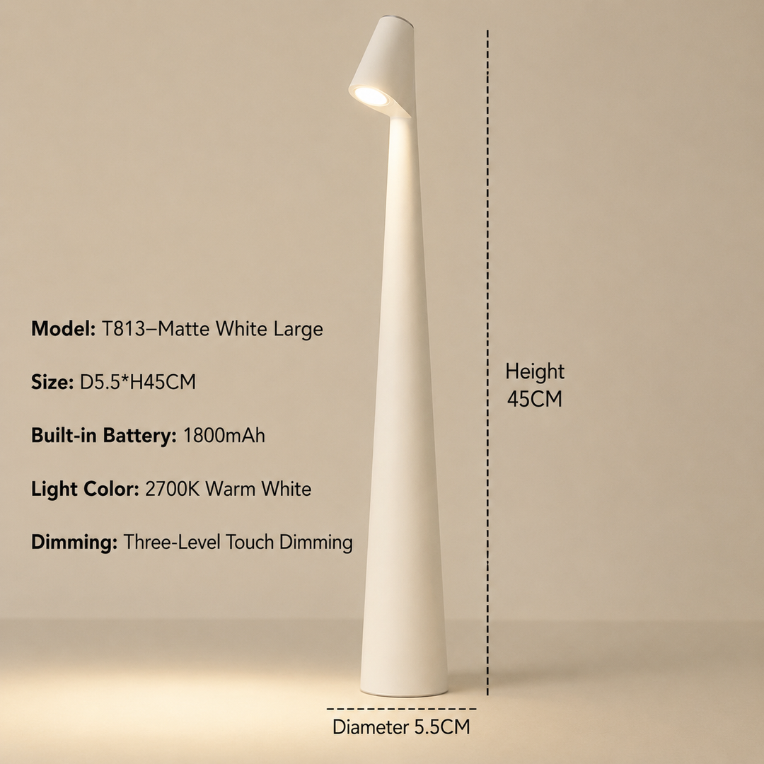 Draadloze design-ledtafellamp met 3-staps touchdimmer