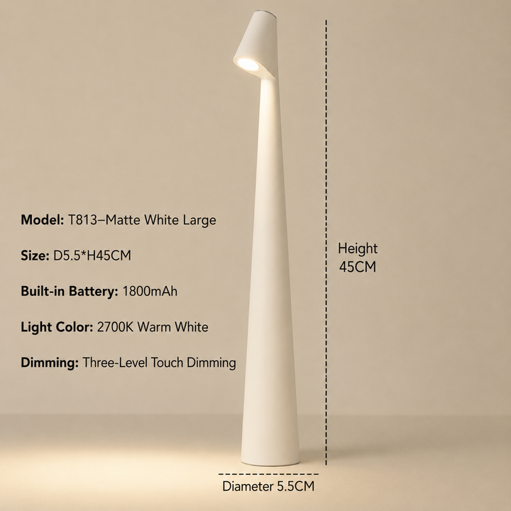 Draadloze design-ledtafellamp met 3-staps touchdimmer