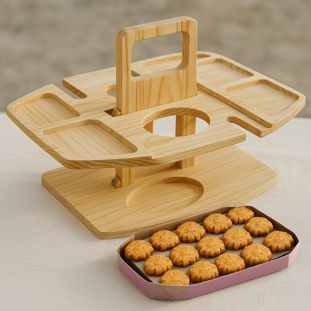 Draagbare houten picknick-wijntafel – WineNest