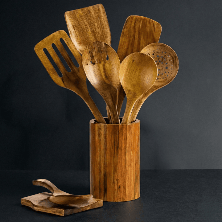 Traditionele Japanse houten keukengereedschapset (7-delig)